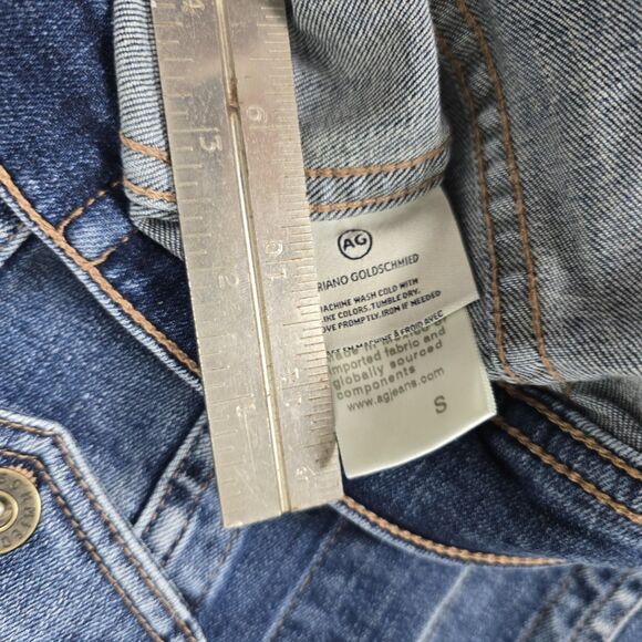 AG Adriano Goldschmied Mirah Denim Jacket Women Small Blue Stretch Jean Trucker - Picture 8 of 8